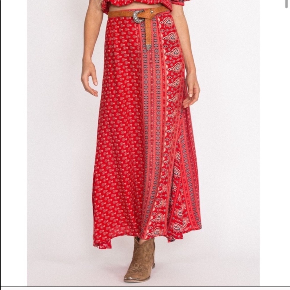 Spell Gypsiana Red Paisley Maxi Skirt - Picture 2 of 9